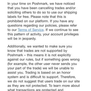 No more cancel trades 😕